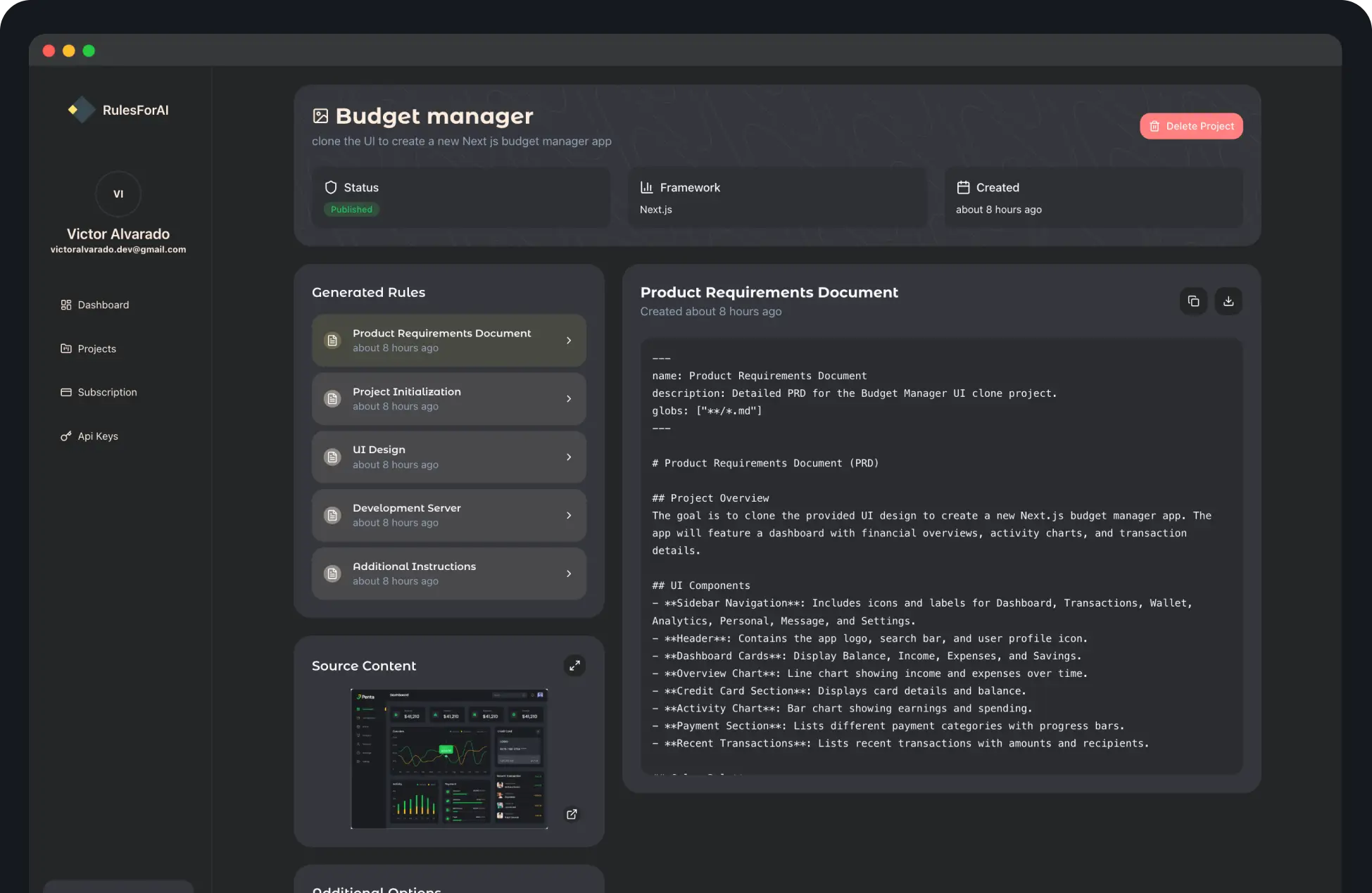 Generated rules illustration